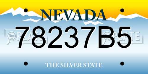 78237B5 Nevada License Plate