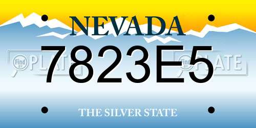 7823E5 Nevada License Plate