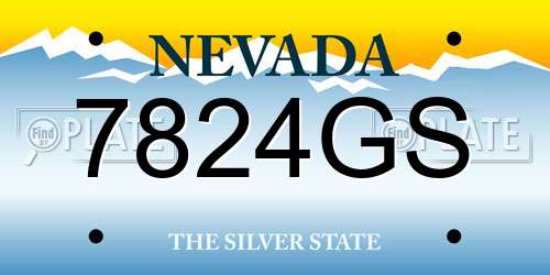 7824GS Nevada License Plate