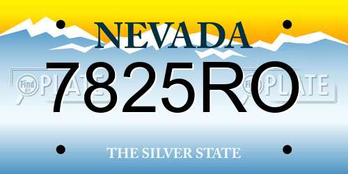 7825RO Nevada License Plate