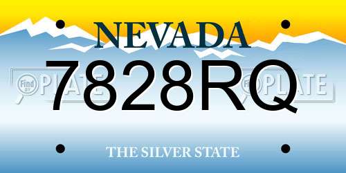 7828RQ Nevada License Plate