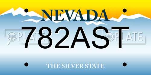 782AST Nevada License Plate