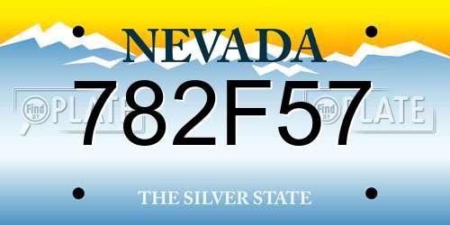 782F57 Nevada License Plate