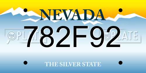 782F92 Nevada License Plate