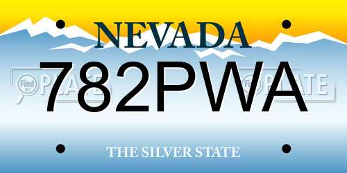 782PWA Nevada License Plate
