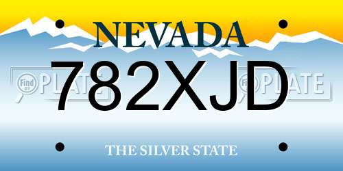 782XJD Nevada License Plate