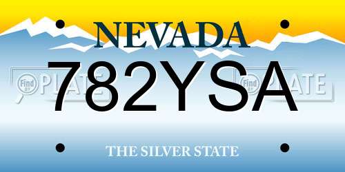 782YSA Nevada License Plate