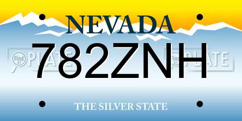 782ZNH Nevada License Plate