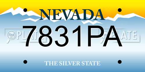 7831PA Nevada License Plate