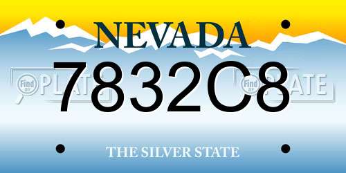 7832C8 Nevada License Plate
