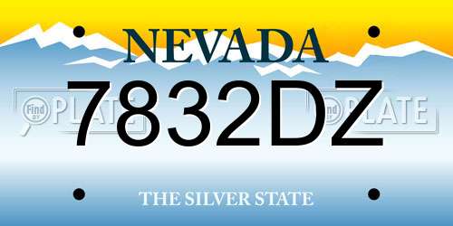 7832DZ Nevada License Plate