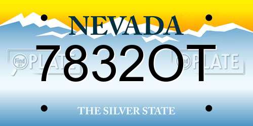 7832OT Nevada License Plate