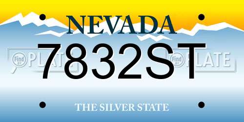 7832ST Nevada License Plate