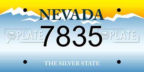 7835 Nevada License Plate