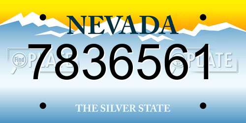 7836561 Nevada License Plate