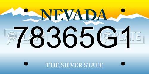 78365G1 Nevada License Plate