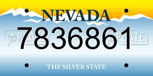 7836861 Nevada License Plate