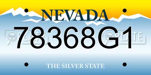 78368G1 Nevada License Plate