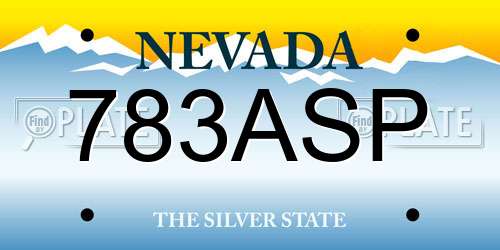 783ASP Nevada License Plate