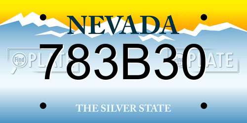 783B30 Nevada License Plate