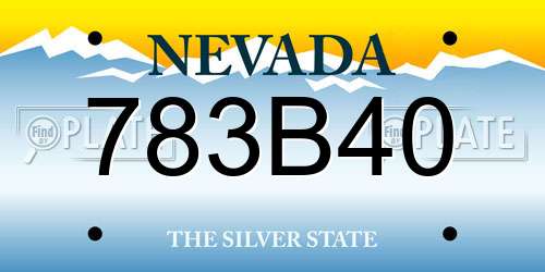 783B40 Nevada License Plate
