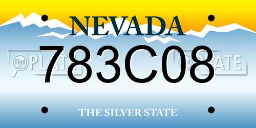 783C08 Nevada License Plate