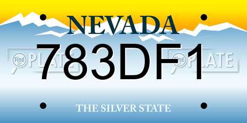 783DF1 Nevada License Plate