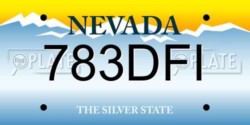 783DFI Nevada License Plate