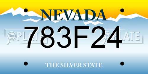 783F24 Nevada License Plate