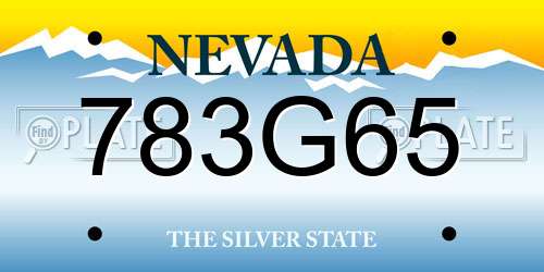 783G65 Nevada License Plate