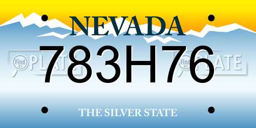 783H76 Nevada License Plate