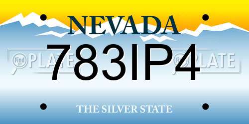 783IP4 Nevada License Plate