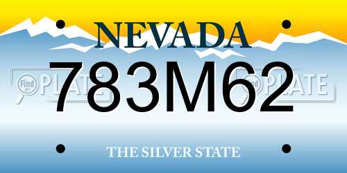 783M62 Nevada License Plate