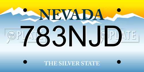 783NJD Nevada License Plate