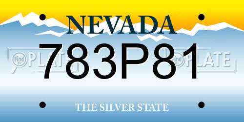 783P81 Nevada License Plate
