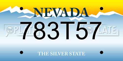 783T57 Nevada License Plate