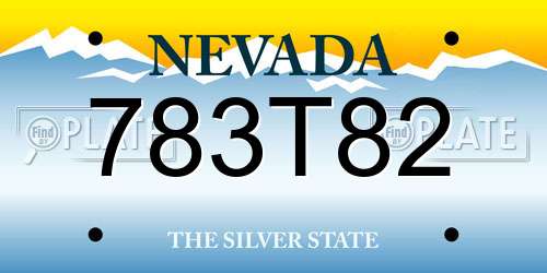 783T82 Nevada License Plate