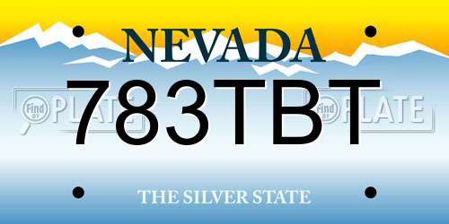783TBT Nevada License Plate