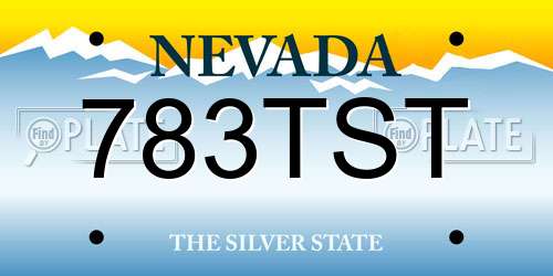 783TST Nevada License Plate