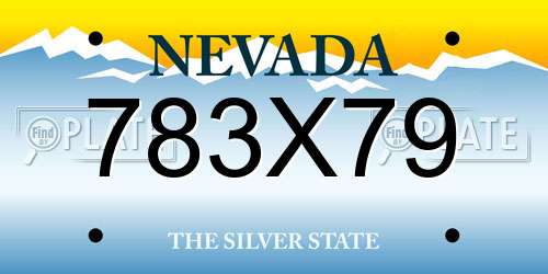 783X79 Nevada License Plate