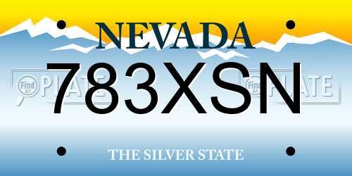 783XSN Nevada License Plate