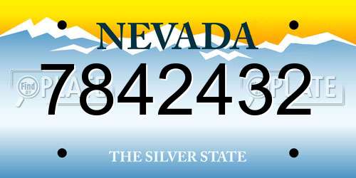 7842432 Nevada License Plate