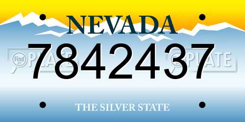 7842437 Nevada License Plate