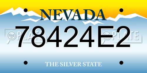 78424E2 Nevada License Plate