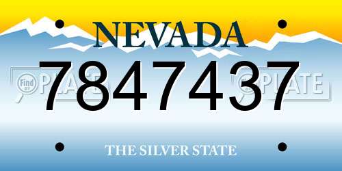 7847437 Nevada License Plate