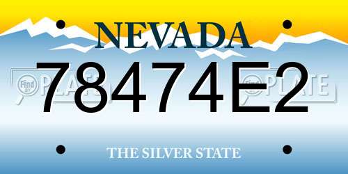 78474E2 Nevada License Plate