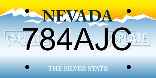 784AJC Nevada License Plate