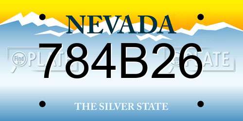 784B26 Nevada License Plate