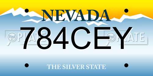 784CEY Nevada License Plate