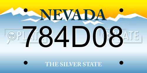 784D08 Nevada License Plate